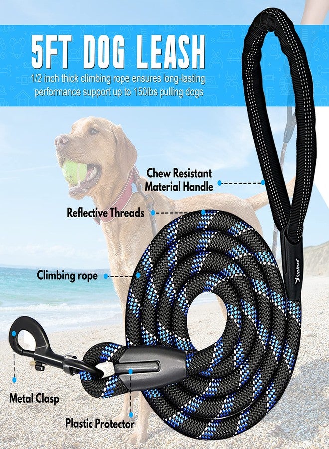 Candure Dog Lead with Soft Padded and Anti Slip Comfortable Rope Handle, 5 FT Strong Dog Leads, Highly Reflective Dog Leash for Puppy, Medium and Large Dogs - Image 2
